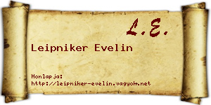 Leipniker Evelin névjegykártya